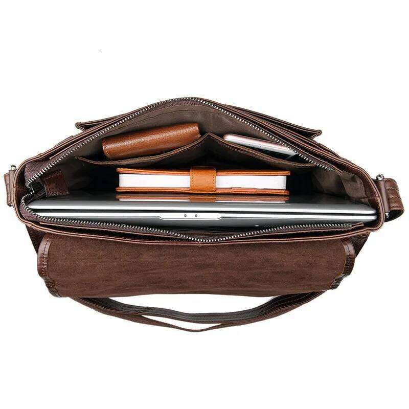 OLOEY Fashion Genuine Leather Shoulder Men leather Messenger men Crossbody bag Sling male Leisure Bag Casual Coffee New M184