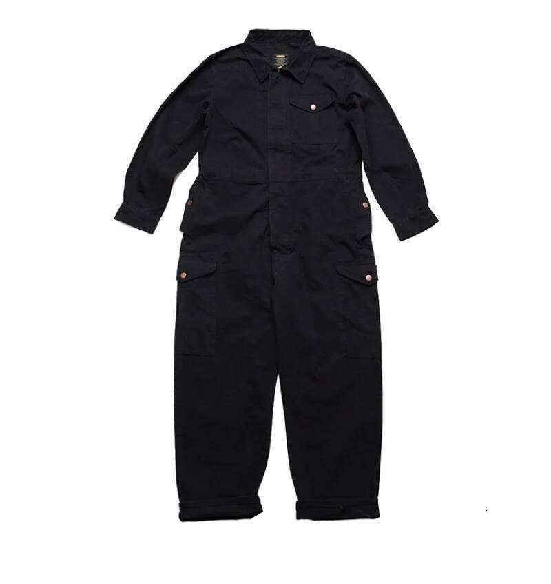 Loose Women Multi-Pocket Work Coverall Mens Cargo Jumpsuit Men Worker Uniform Overalls Long-Sleeve Suit