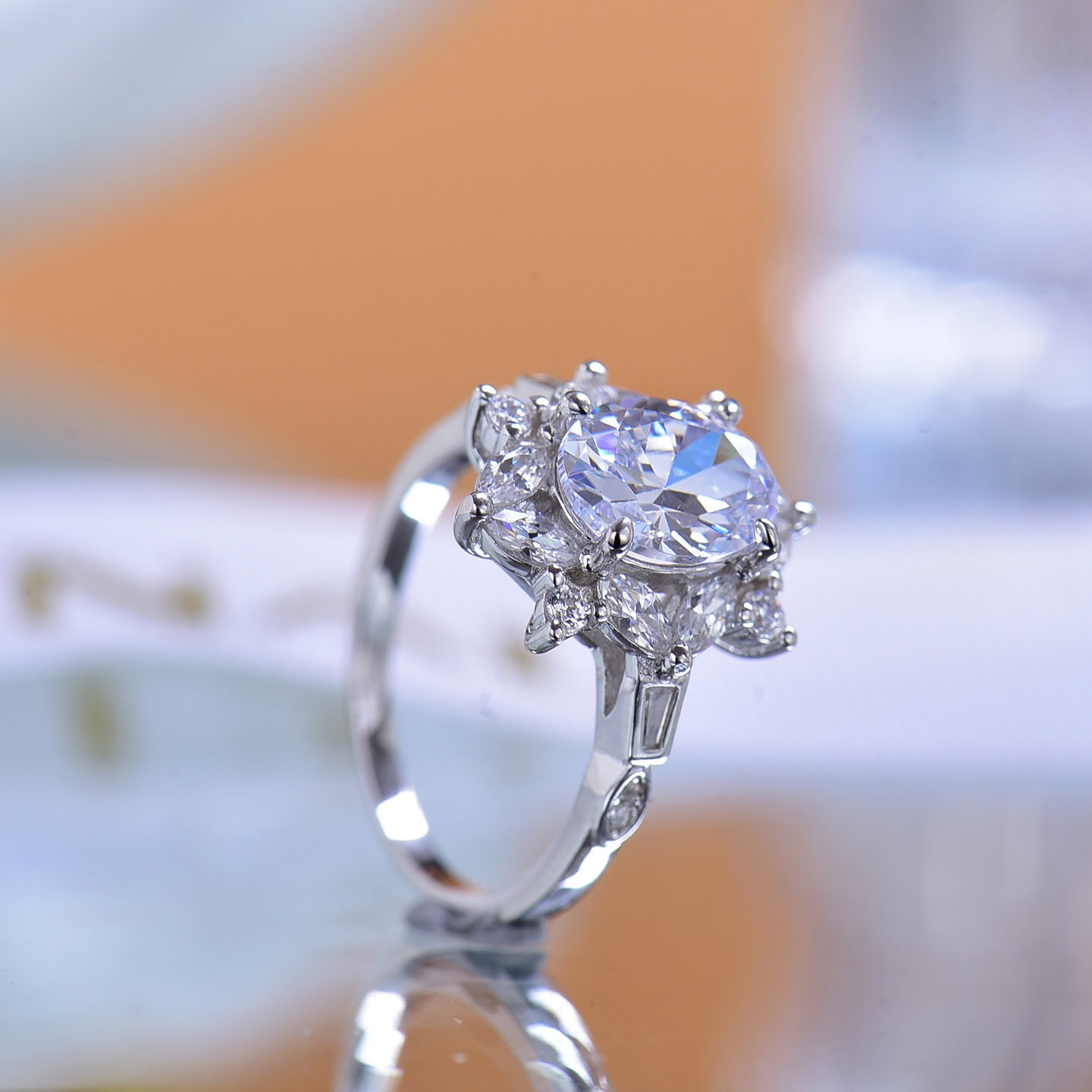 Charming Girlish - style Moissanite Ring - Ideal Gift for Embracing Femininity, Shiny Gem Accessory Filled with Sweetness