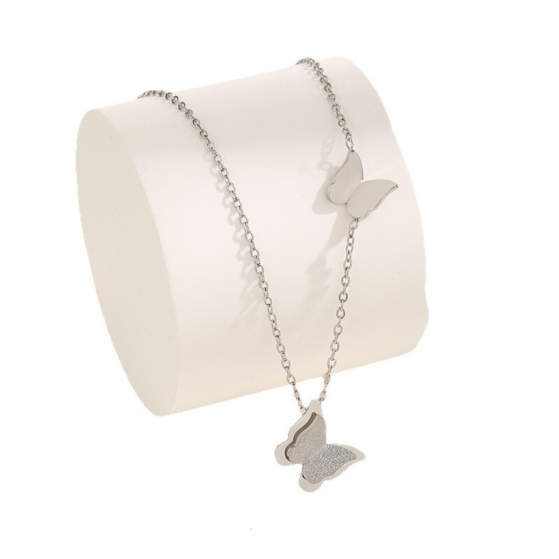 Butterfly Necklace for Women Simple Niche Design Versatile Titanium Steel Non-Fading Jewelry Jewelry for Women