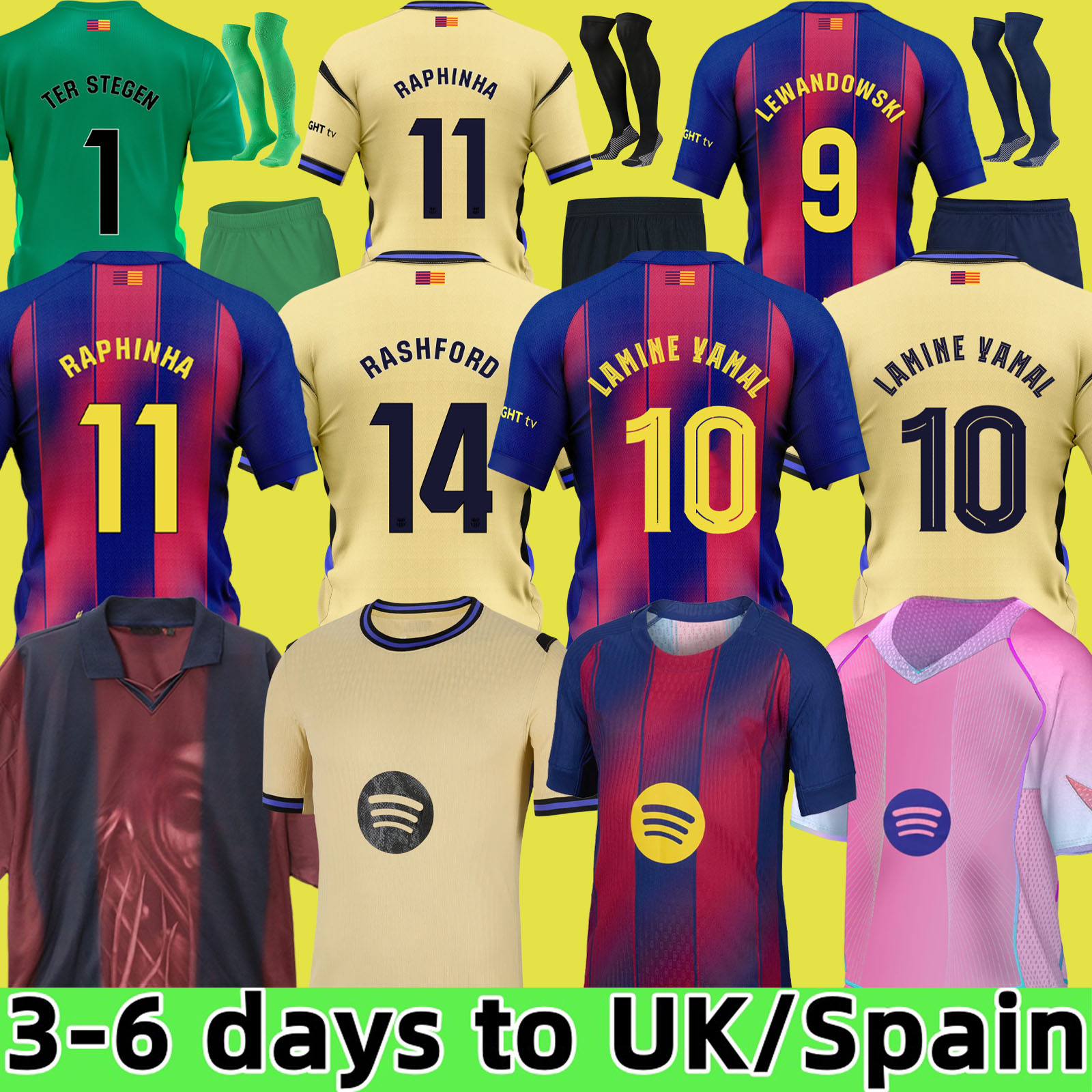 24 25 26 LAMINE YAMAL Lewandowski RASHFORD soccer jerseyS OLMO GAVI Raphinha FERRAN 2024 2025 football shirt kids home away men kids kit fans player Copa del Rey FINAL