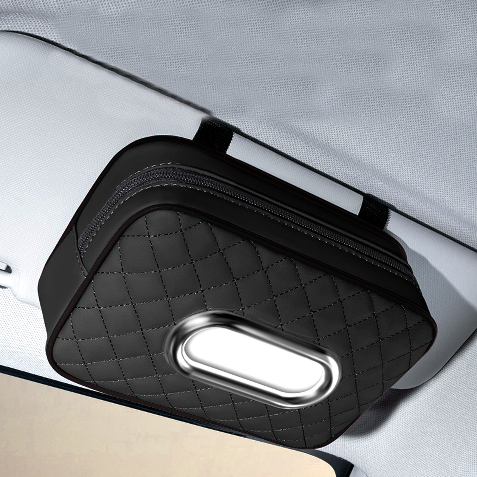 Car Tissues Holder,Tissue Box Holder for Car, Car Napkin Case, Hanging Paper Towel Clip, PU Leather Tissue Box, Paper Carton