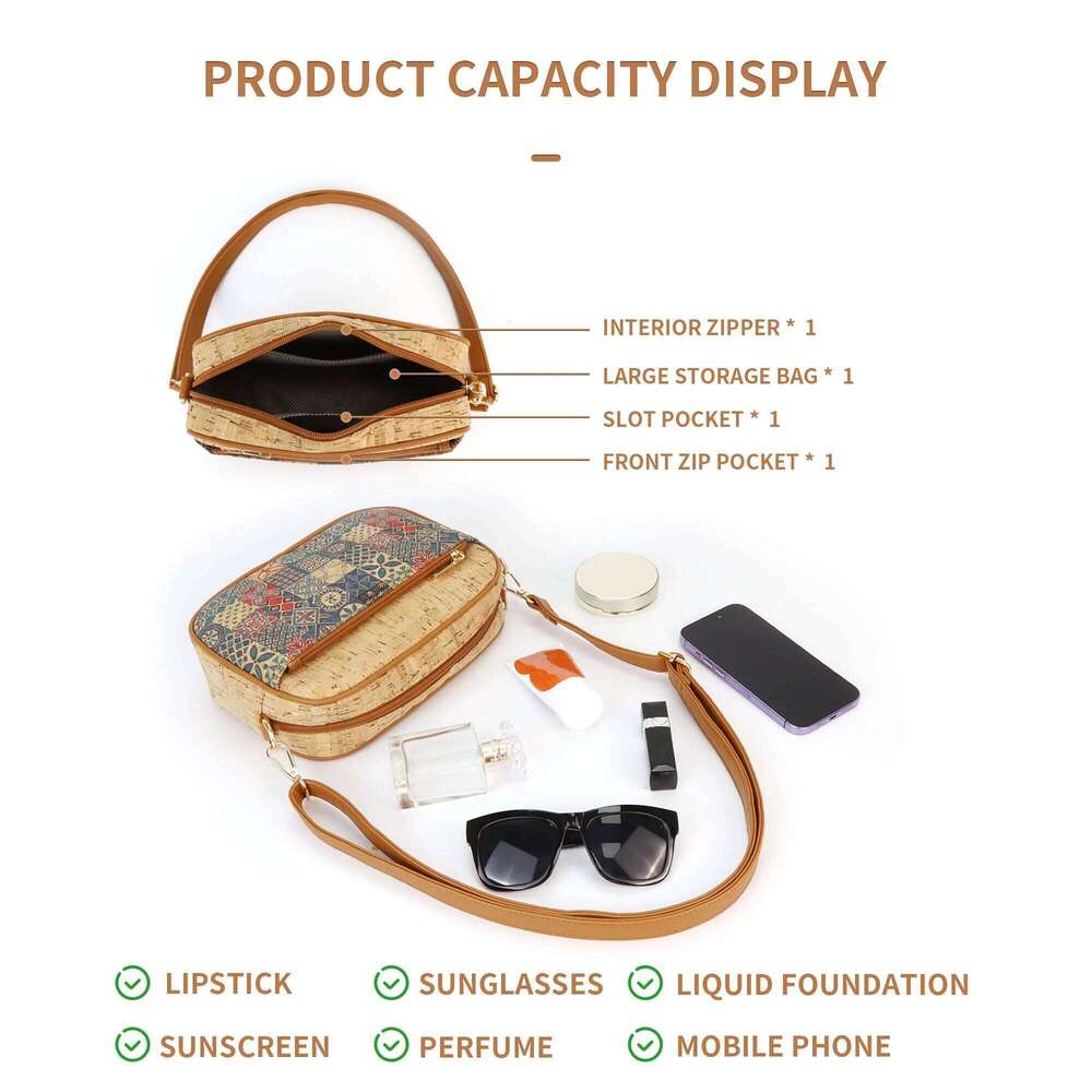 Women's Bags Designer Women's Bags Designer Vintage Flower Print Crossbody Women's Tree Bark Pattern Purse, Ethnic Style Shoulder Bag, 