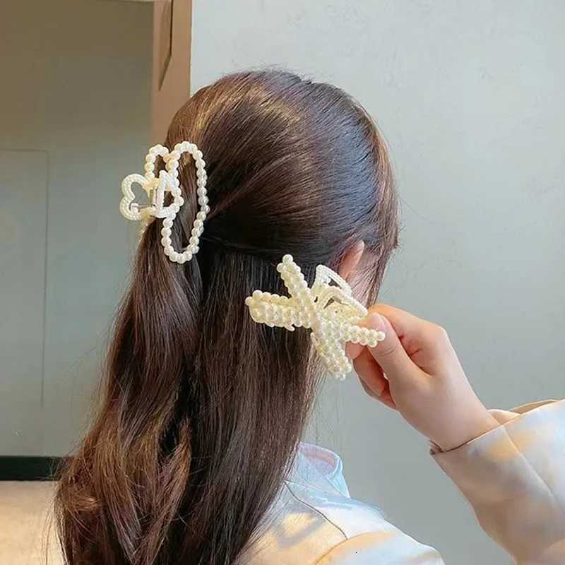 1pcs Elegant Pearls Beads Hairpin for Women Headwear Ponytail Hair Clips Hair Crab Accessories Fashion Geometric Hair Claw Z250729