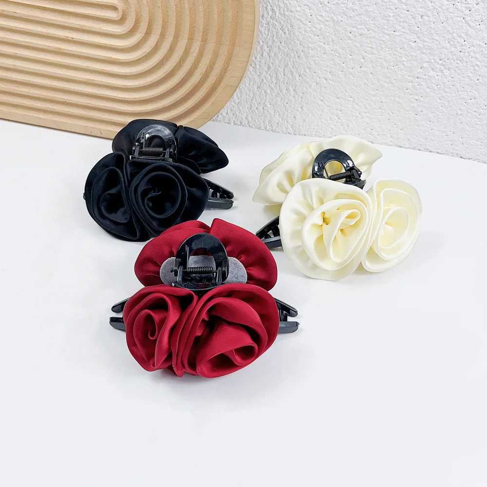 13cm Rose Flower Large Hair Claw Women Elegant Finishing Hair Accessories Hair Clips Z250729