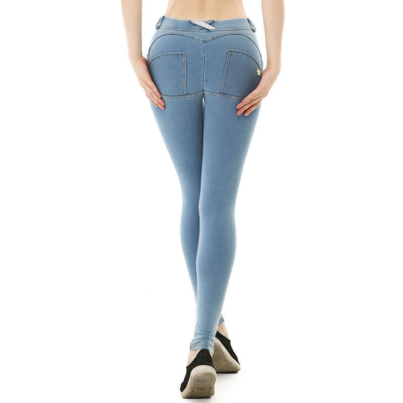New Yoga for Women Denim Hip Lift Sports High Elasticity Beautiful Buttocks Fitness Peach Pants