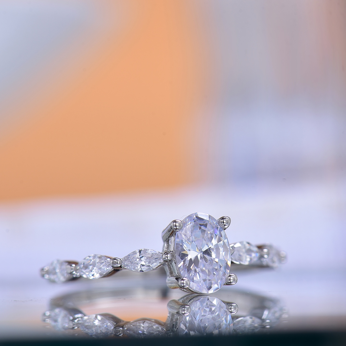 Cinderella - inspired Moissanite Ring - Exquisitely Sparkling Gem Jewelry, a Touch of Fairy - tale Magic Fashion Design Jewelry Women Fine Rings