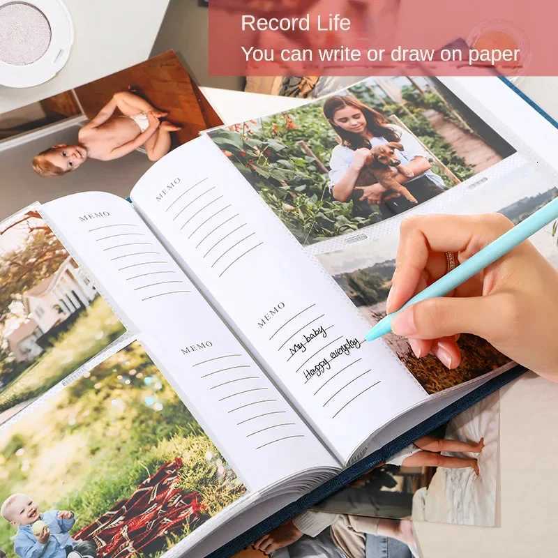 6 Inch Linen Photo Album Interleaf Storage 200 300 Pictures Children Growth Collection Writable Memory Family Portrait Keepsake Z250729