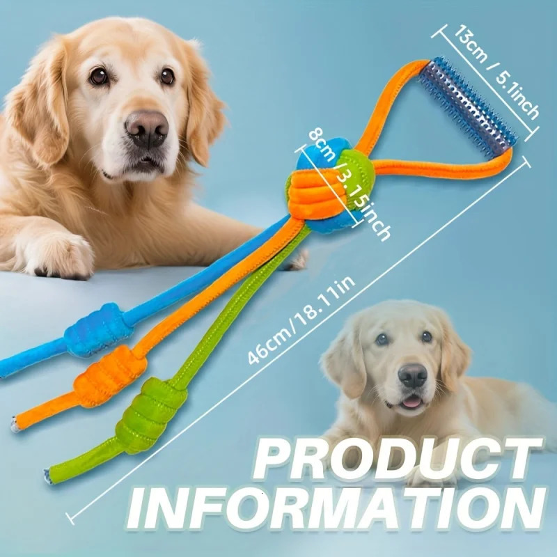 Dog Training Antitear Pulling Rope Toy Pet Plush Grinding Teeth Biteresistant Colorful Cleaning Interactive Toy 250729