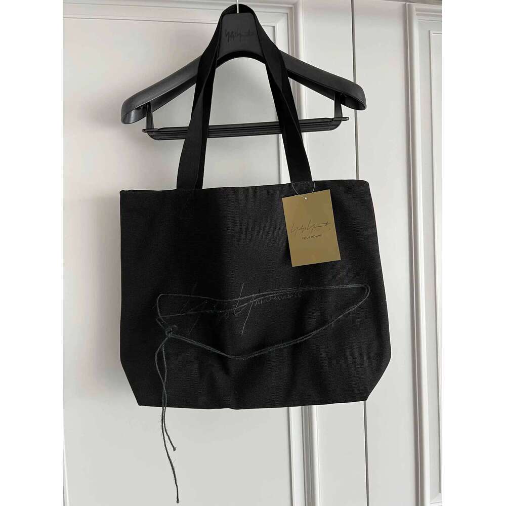 TOP-YAMAMOTO original design embroidered hemp rope single-shoulder eco-friendly dark canvas bag for couples Limited Edition
