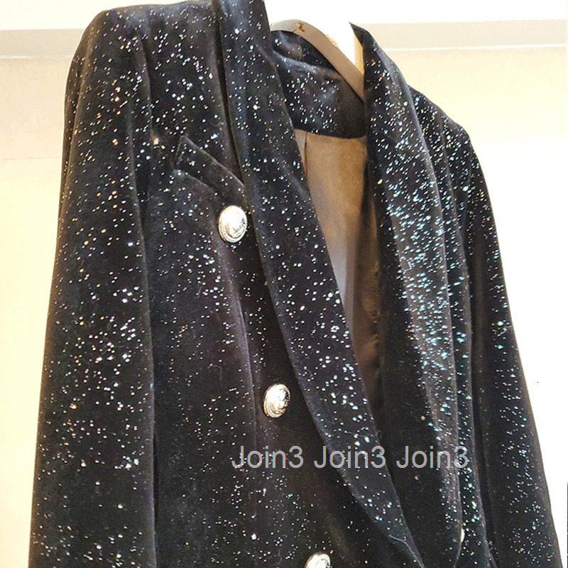 Fall/Winter French Fashion Temperament Velvet Thickened Slim Milk Blazer Women Shining