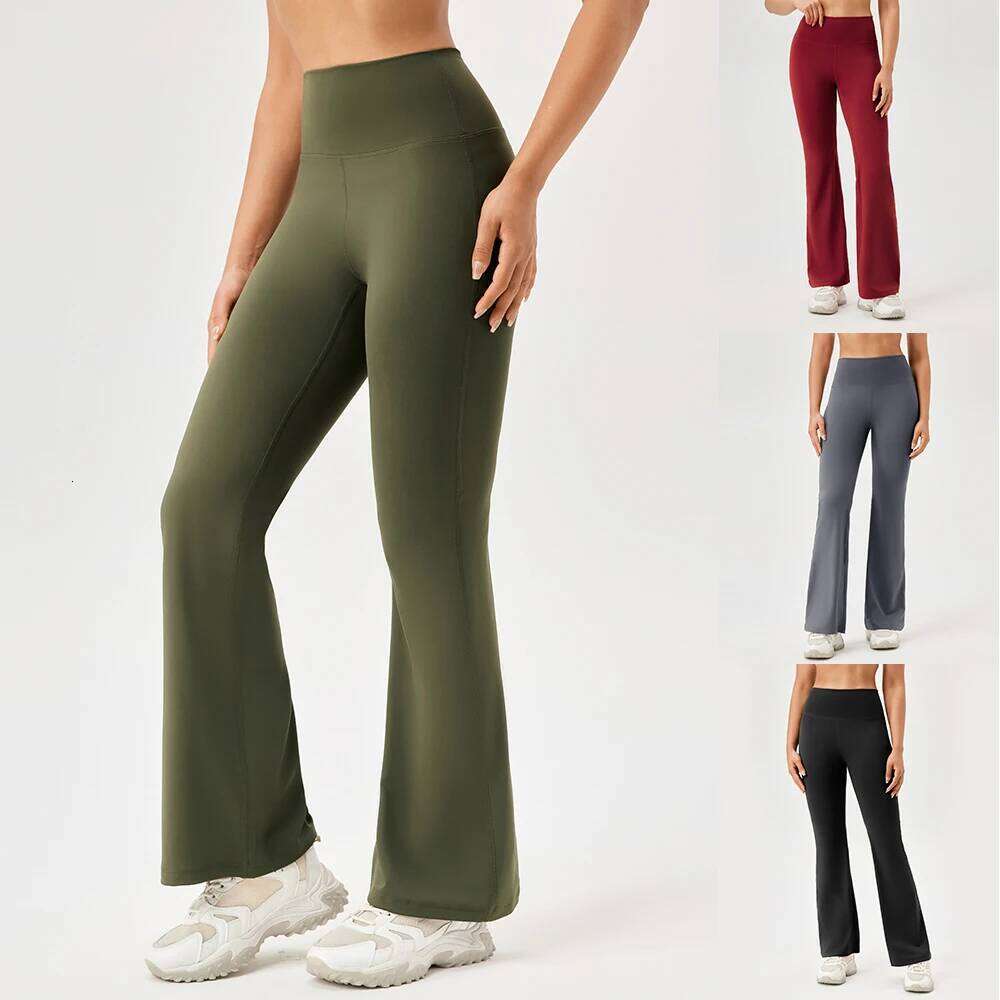 Pants for Women Slim Wide-leg Bell-bottoms Gym Running Breathable Fiess High Waist Yoga Leggings