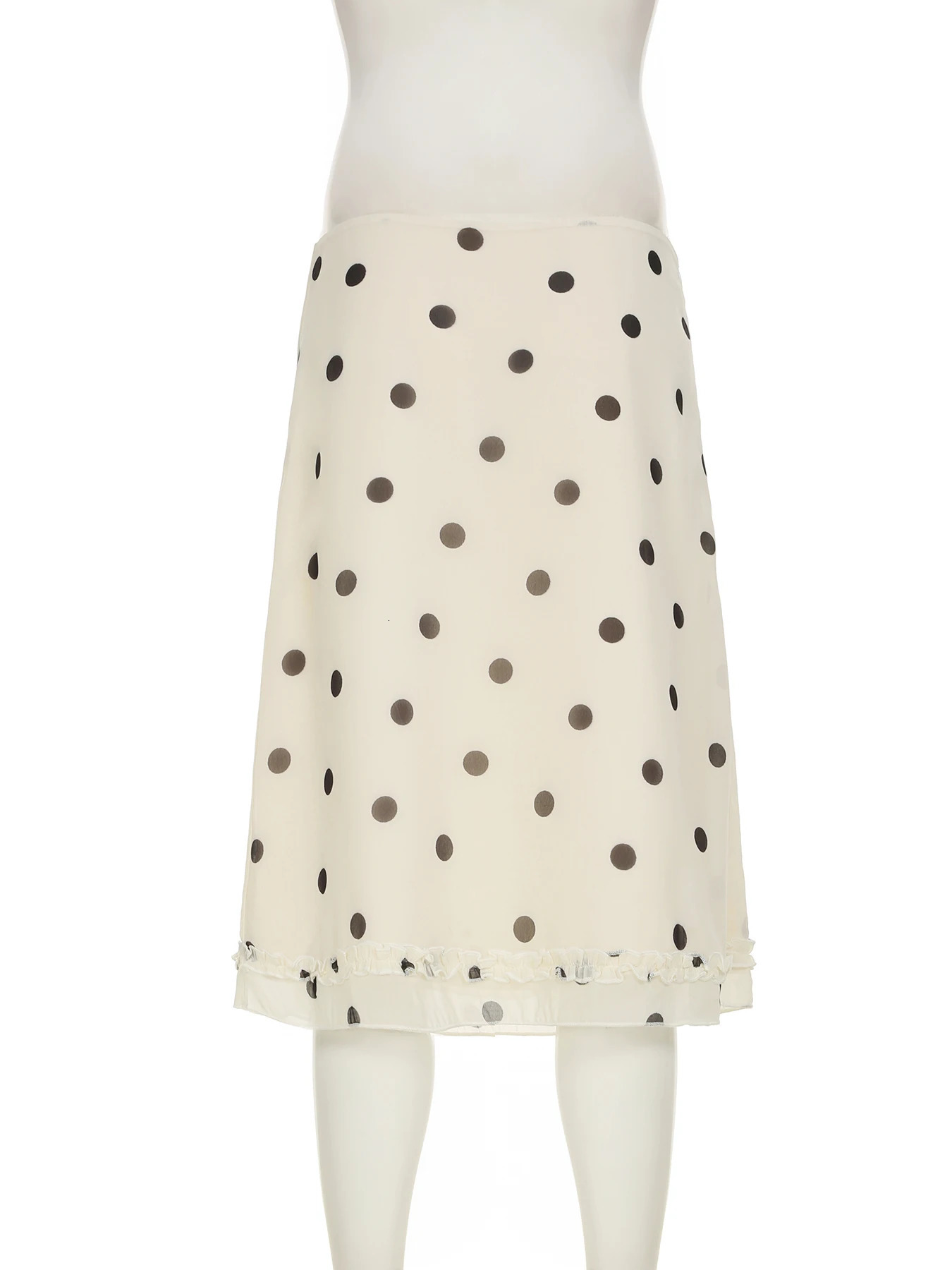 1M Sure Elegant Casual Dot Skirts Holiday Basic Slim LowWaisted Midi Women Spring Summer Fashion Streetwear Ladies 250729