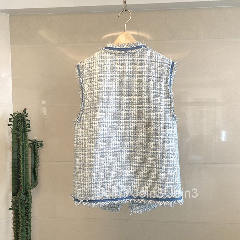 Autumn and Winter New Fashion Coarse Flower Woolen Cloth Vest with Sweetheart Coat for Womens Loose Tassels