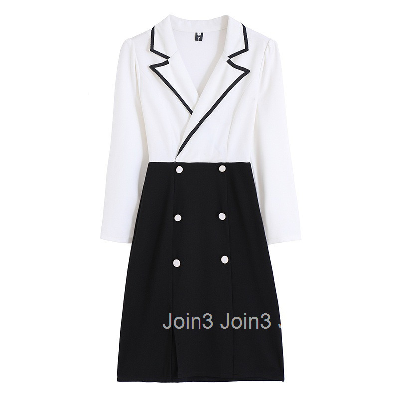 Autumn New Style Socialite Plus Size Women Slim Fit Elegant Professional Suit Collar Long Sleeve Bodycon Slit Mid-Length Dress