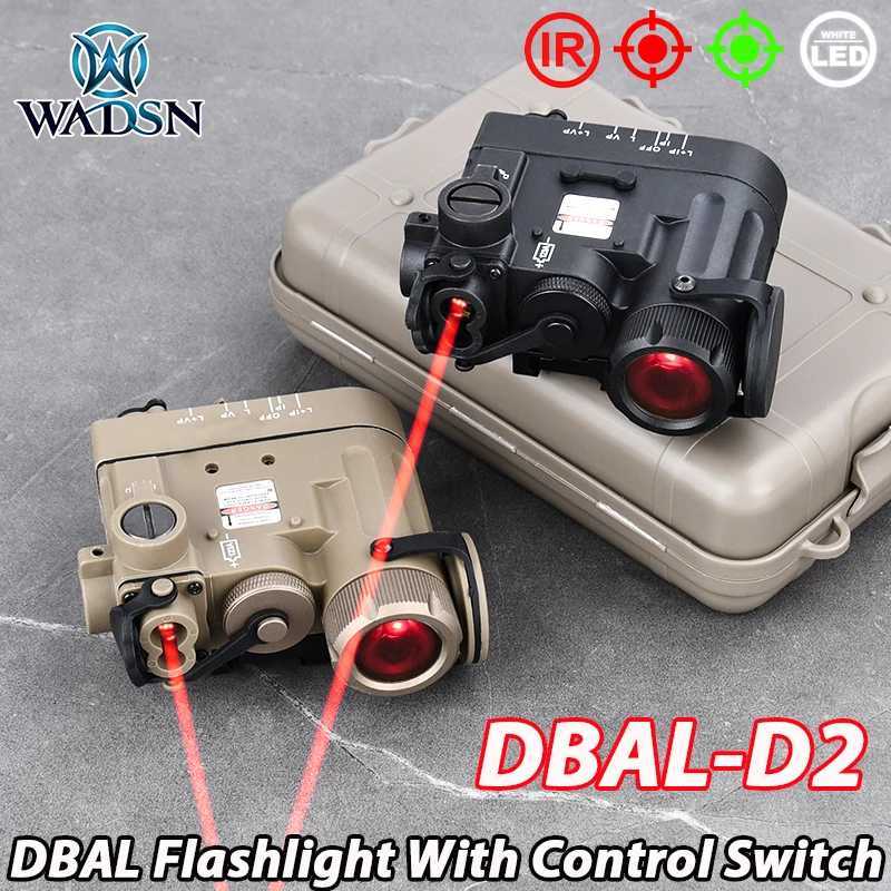 Tactical DBAL-D2 Flashlight Red Green IR Laser LED White Hunting Light with Control Switch DBAL Battery Box Airsoft AccessoriesXJ250728