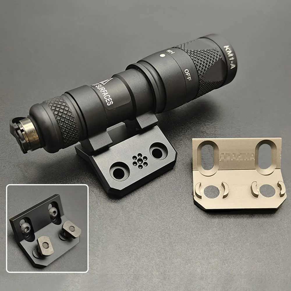 300 600 Tactical Flashlight LED Light Side Mount Base Mlok Rail Metal Cherry Blossom Base Anodized Engraving Outdoor Gear R250728