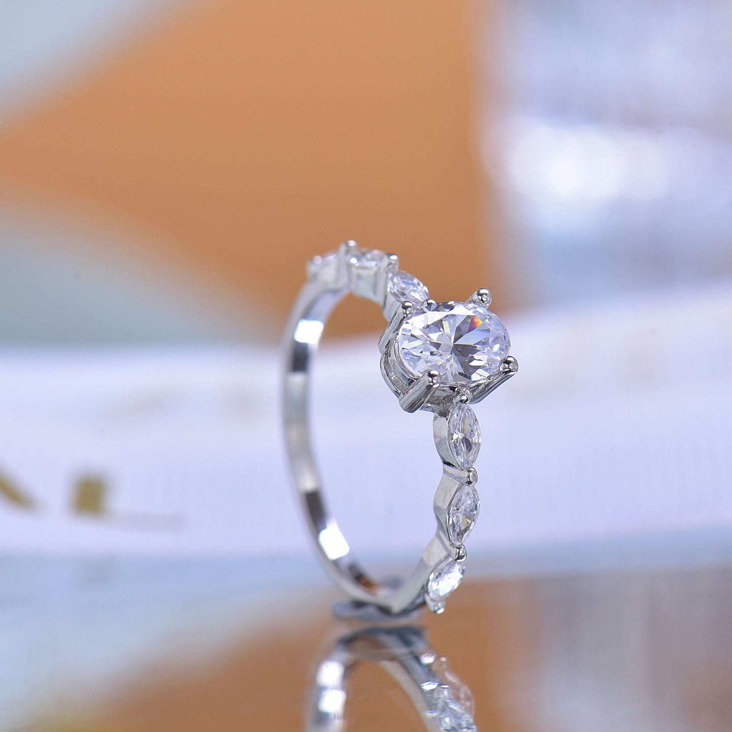 Cinderella - inspired Moissanite Ring - Exquisitely Sparkling Gem Jewelry, a Touch of Fairy - tale Magic Fashion Design Jewelry Women Fine Rings