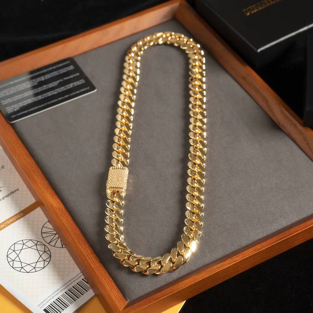2025 Wholesale Choker 18k Gold 20mm Chunky Custom Gold Cuban Link Chain 24k Gold Cuban Chains Miami Chain Necklace