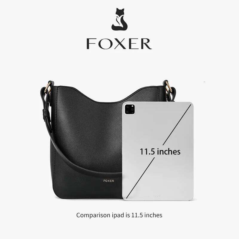 FOXER Simple Women Shoulder Daily Commuting Tote PU 2025 Casual Female Large Bucket Bag