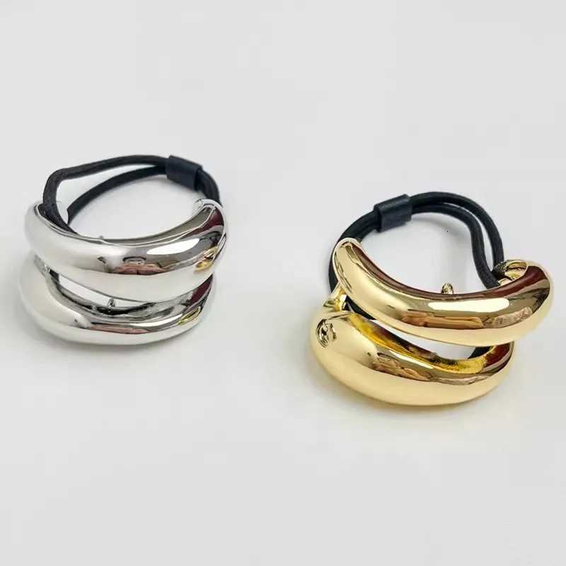 Simple Chunky Hollow Double-layer Metal Hair Clips for Women Hairbands Elastic Scrunchies Hair Ties Fashion Hair Accessories Z250729