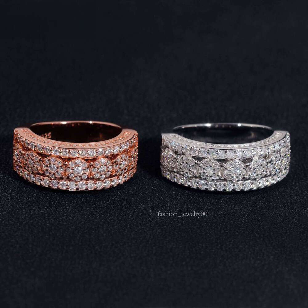 GRA Certificate Sterling Sier Gold Plated Jewelry New Style VVS Dia Moissanite Hip Hop Ring