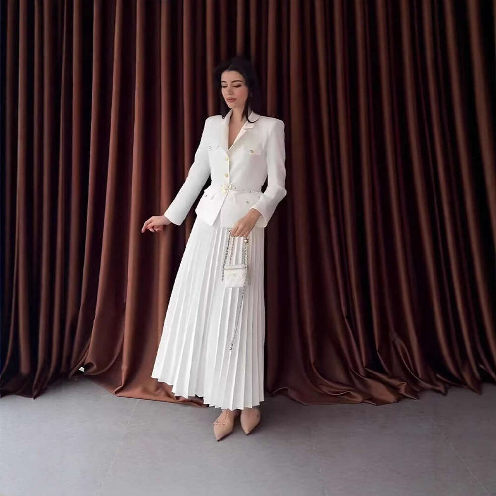 2025 Cross-Border Elegant Long Set Women's Pleated Skirt