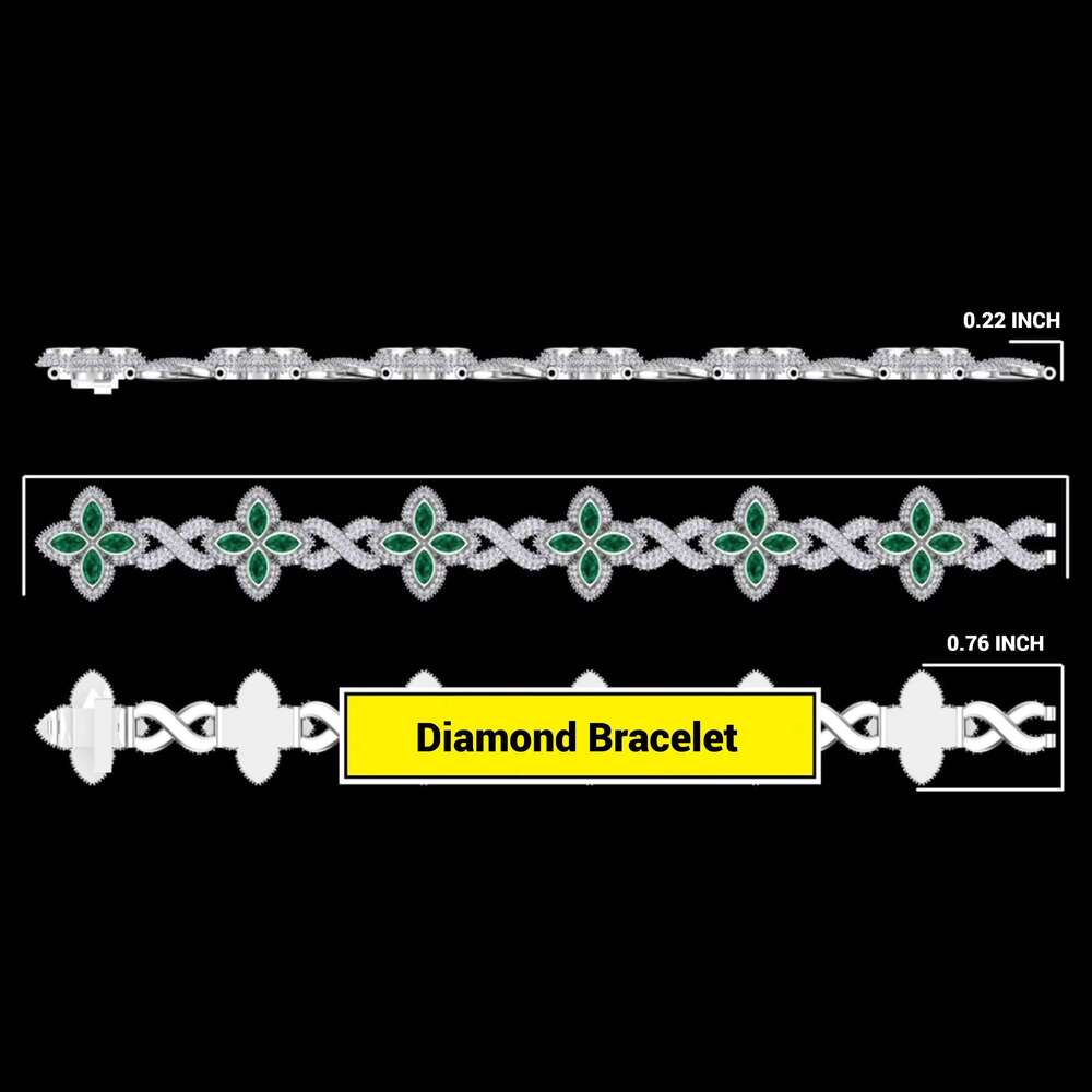 Fancy Shape Hip Hop Color Dia Sier Flower Iced Out Moissanite Infinity Link Bracelet fashion bracelets