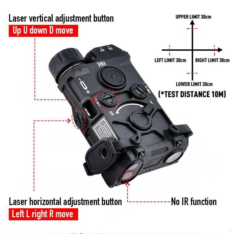 20MM Rail Tactical OGL Hunting Weapon Flashlight Red/Green/Blue Laser Strobe White LED Spotlight NO IR Scout Light R250728