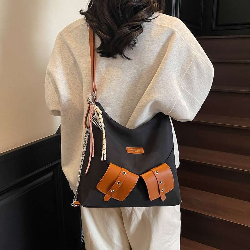 Large Capacity Medium Shoulder 2025 New Trendy Niche Designer Women's Patchwork Tote Bag