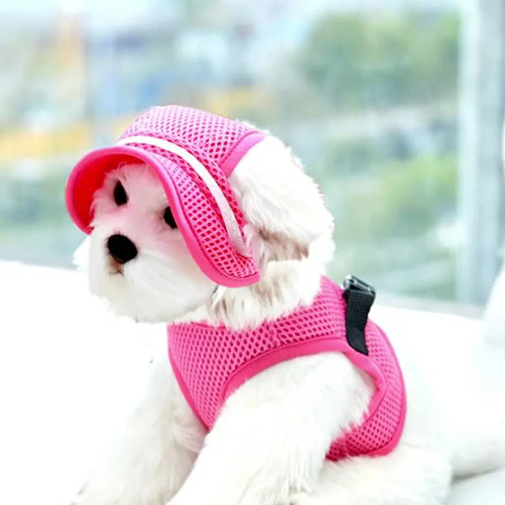 ute Dog Hat with Ear Holes Summer Mesh Breathable Pet for Small Medium Dogs Cats Adjustable Cap Outdoor Travel 250729