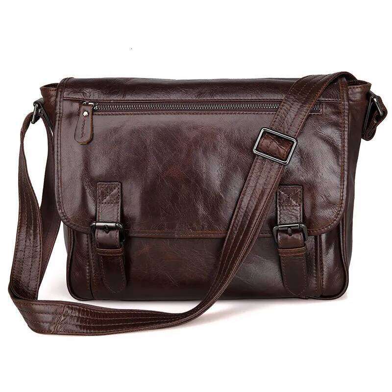 Fashion Genuine Leather Shoulder Men leather Messenger men Crossbody bag Sling male Leisure Bag Casual Coffee New M184