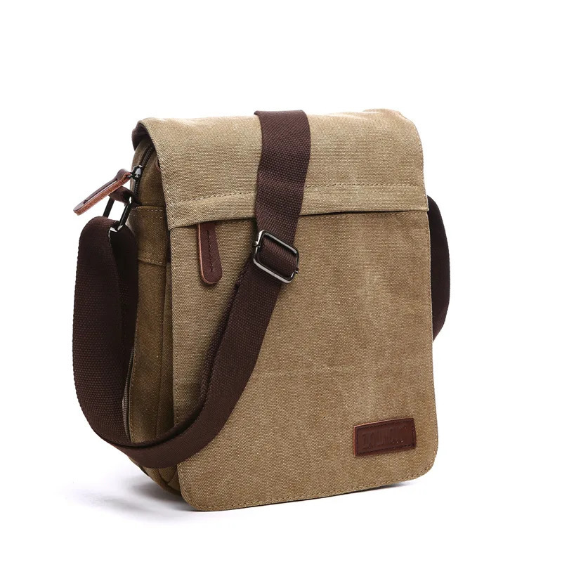 Fashion Solid vintage Canvas Messenger Satchel Bags Buckle Casual Portable Shoulder Bag Korean Trend Simple Pack For Men 250725