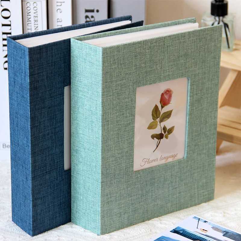 200pcs Fabric Insert Sle Photo Album 4R 6-inch Family Album Large Capacity Children Growth Memorial Booklet Z250729