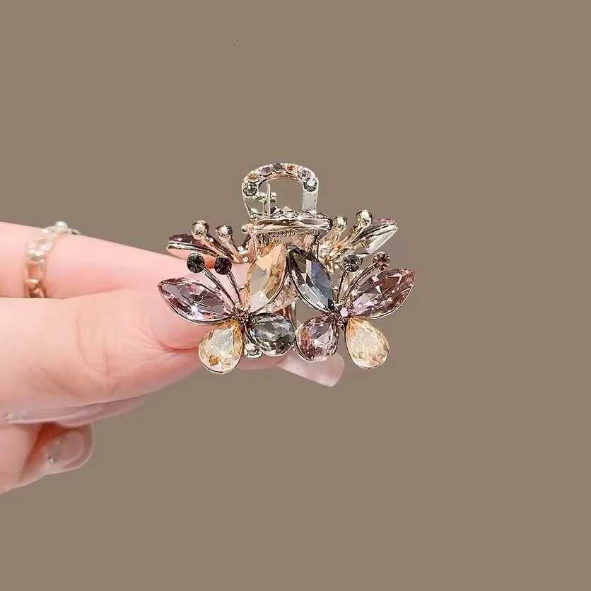 Exquisite Colorful Crystal Butterfly Small Hair Claw Forehead Bangs Hair Slide Mini Side Clip Womens Fashion Hair Accessories Z250729