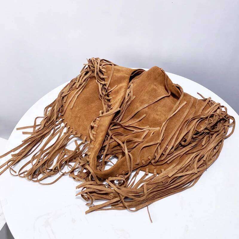 Women's Bags Designer Women's Bags Designer Bohemian Oversize Half Moon Bags For Women Designer Handbags Purses New In Faux Suede Tassel Sli