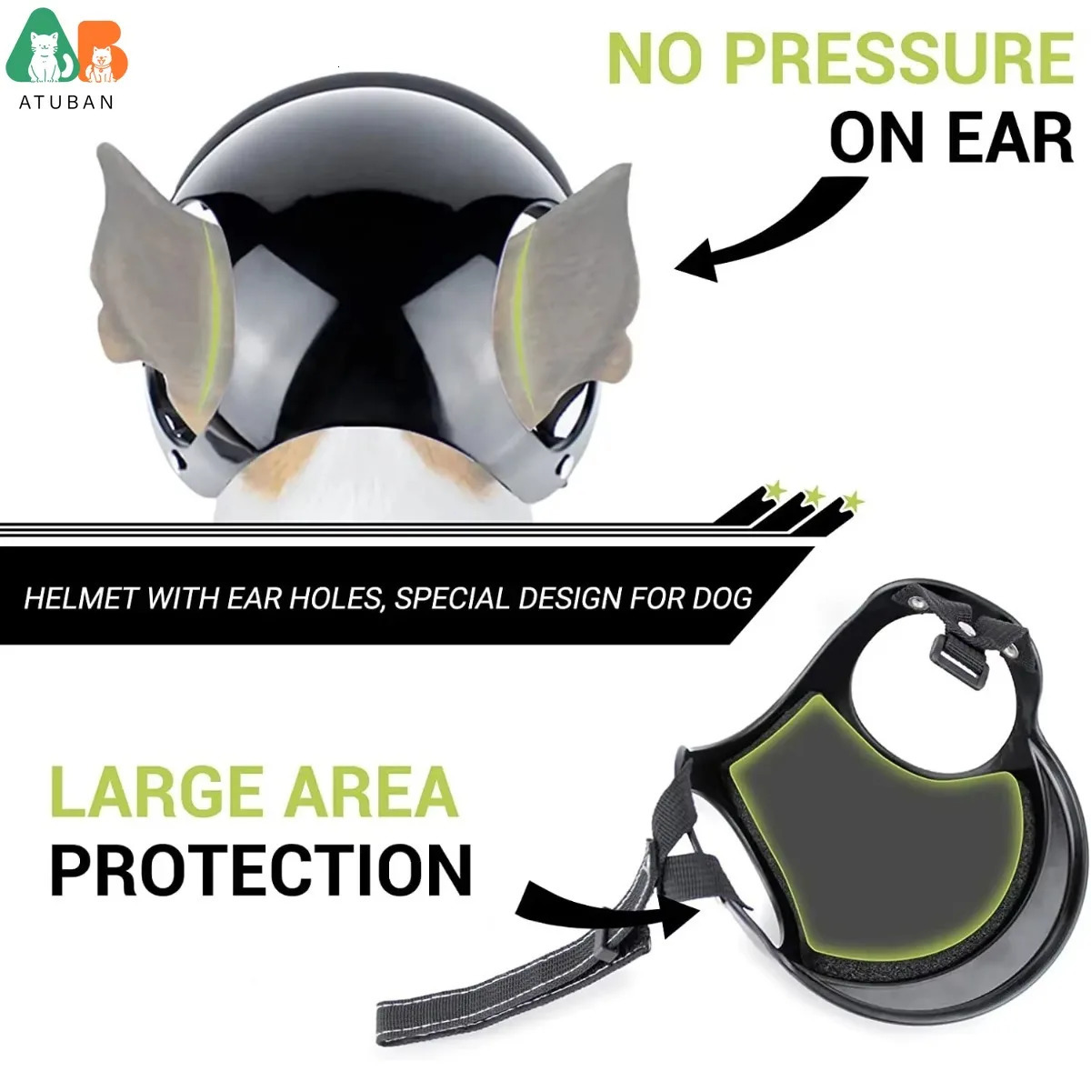 ATUBAN Dog Goggles for Small Dogs with Helmet 2pcs Sunglasses and Set Medium Outdoor Driving Walking 250729