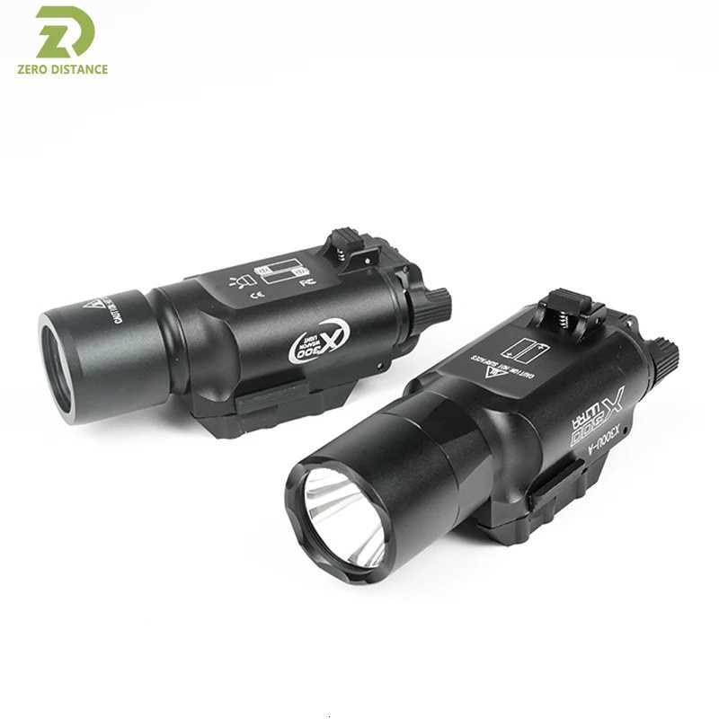 Tactical SF X300 X300U Ultra Metal Flashlight Strobe Scout Light M300C M600C PEQ Airsoft Hunting Weapon Flashlight Fits 20mm Rail R250728