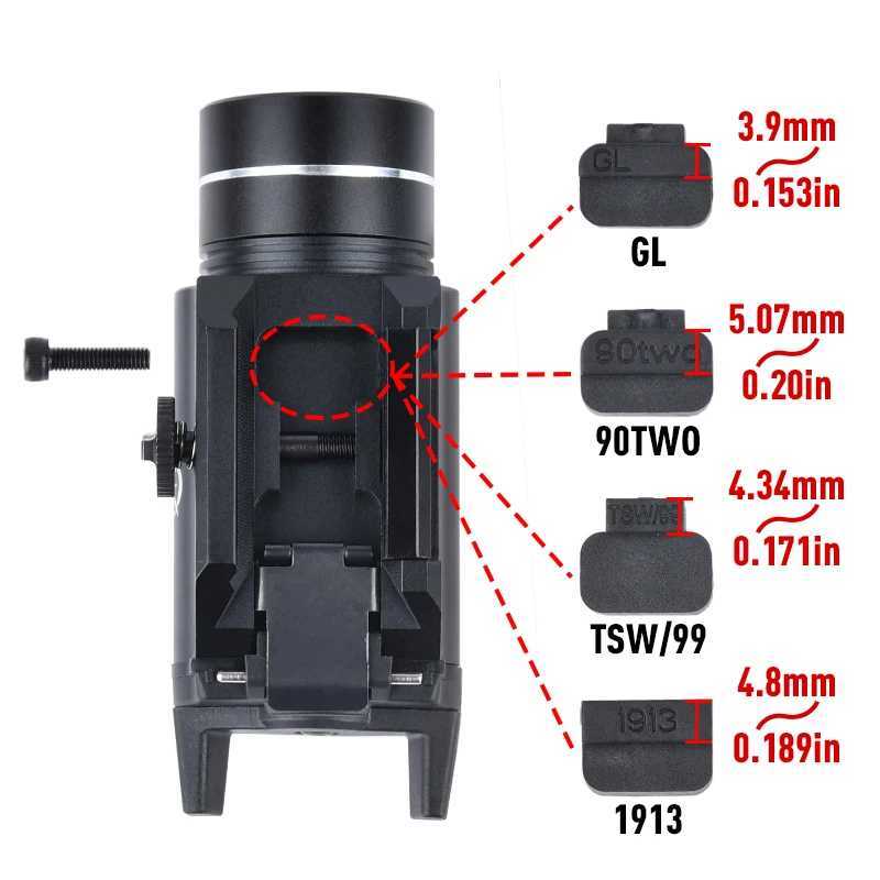 WADSN T-1 HL Hanging Flashlight Red Green Dot Laser Scout Light Strobe White LED Spotlight 800 Lumens Pistol Lamp G 17 18 19 XJ250728
