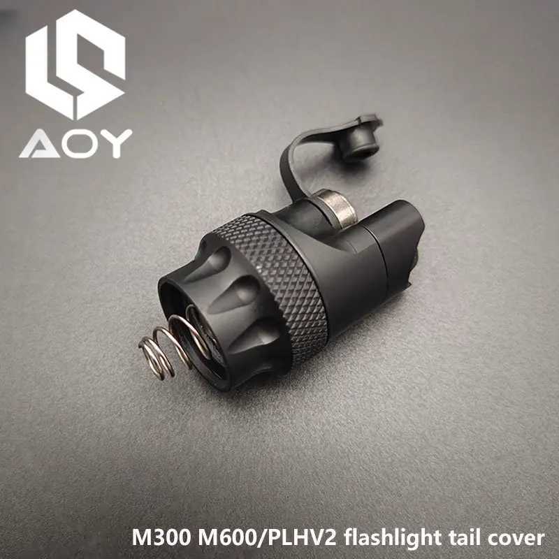 Tailcap Airsoft M600 M300 Flashlight Switch Accessories Scout Light Weaponlight Switch for PLH-V2 Tailcap Rear Cap XJ250728