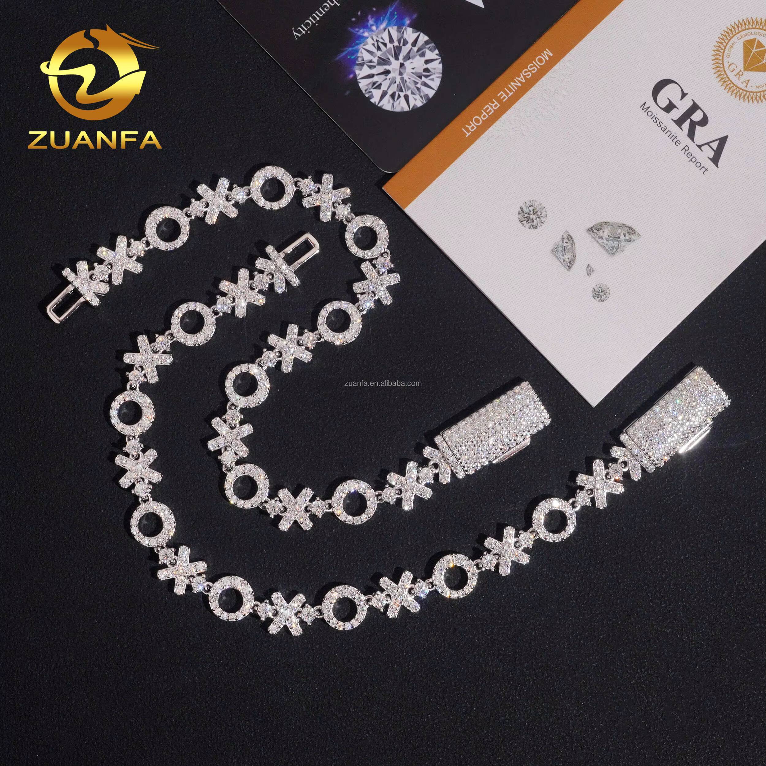 Bulk Stock Pass Diamond Tester XO Shape Luxury Female Elegant Jewelry Hip Hop Iced Out VVS1 Moissanite Diamond Tennis Bracelet