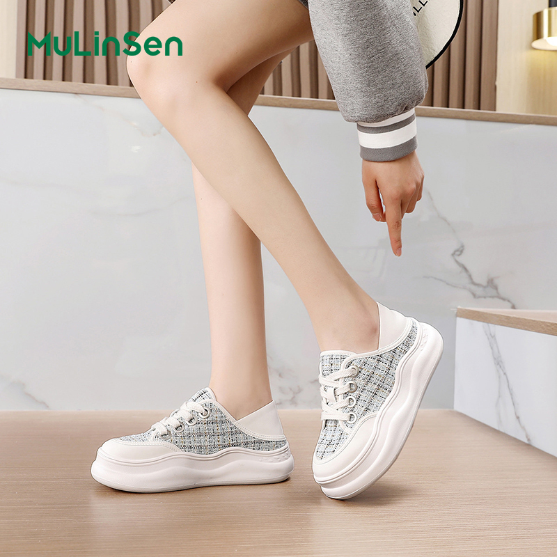 Mulinsen canvas shoes women's 2025 new spring and summer breathable women's shoes students all-match soft bottom casual low-top shoes