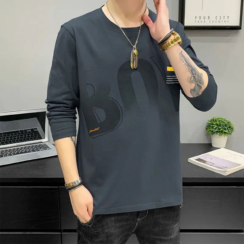 Spring Autumn Mens Trendy Long Sleeve TShirt 250729