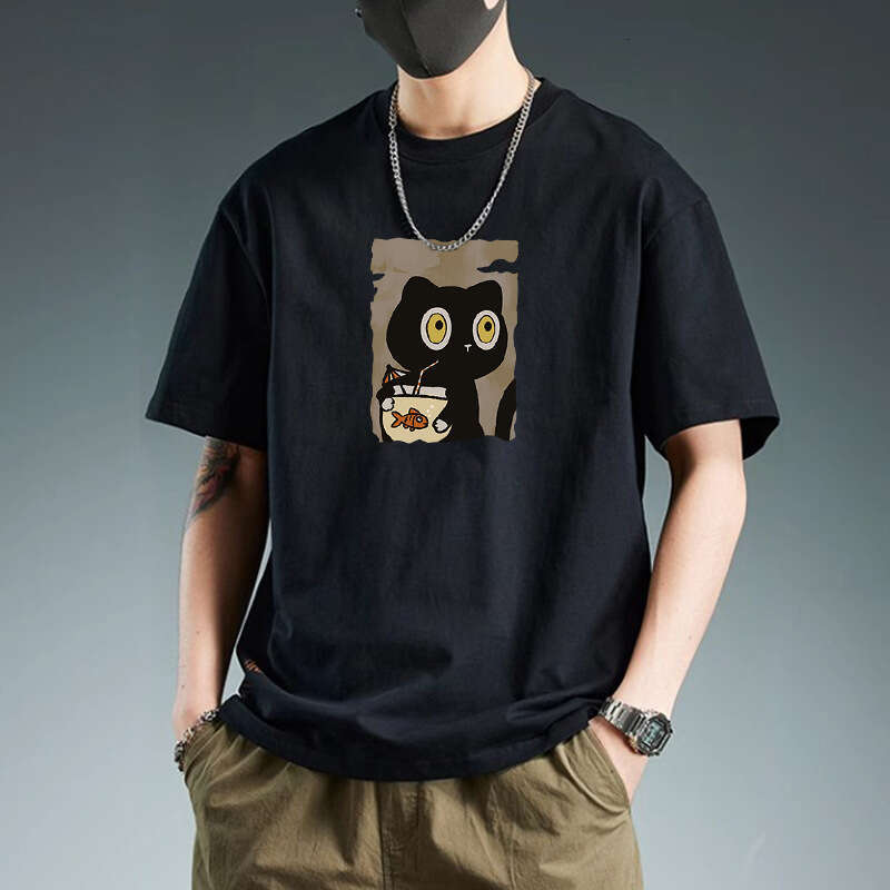 Designer T Shirt 2025 New Pure Cotton Short Sleeve T-Shirt For Men Summer Trendy Brand INS Loose Round Neck Cartoon Japanese Style Couple Top Graphic 