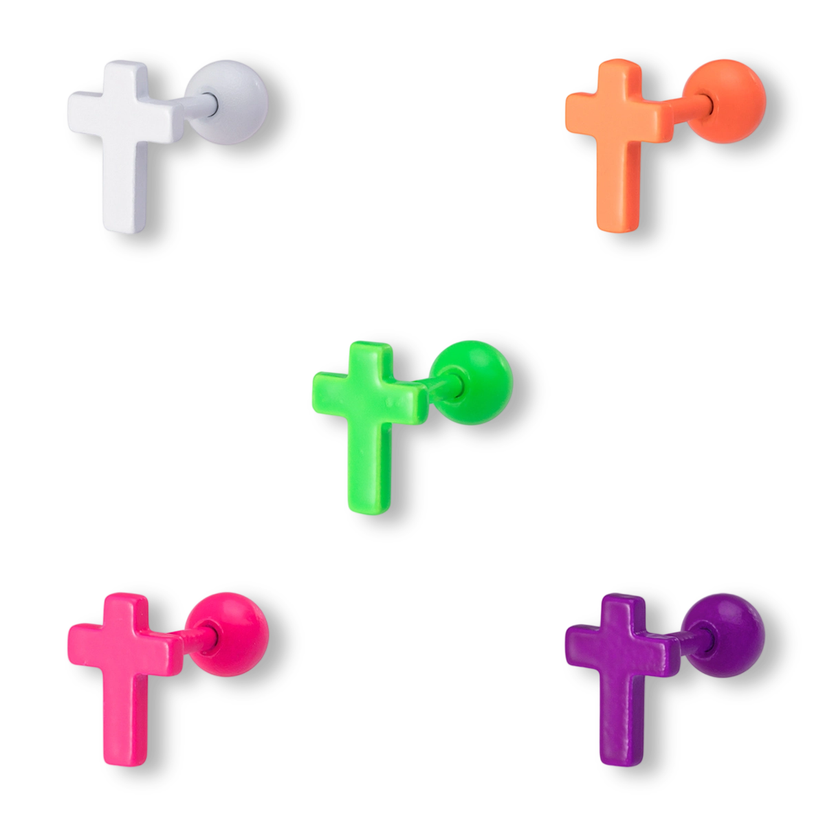 Baking paint stainless steel cross ear bone nail human piercing earring jewelry wholesale