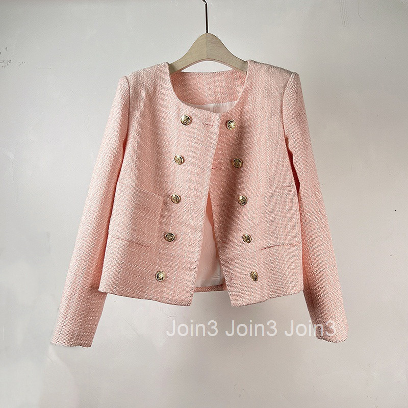 Fashionable temperament small fragrant coat womens spring and autumn new French texture tweed top Yang Mi same style