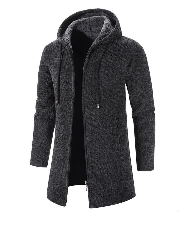 Mens Sweaters Coat Autumn Winter Warm Zipper Medium Long Cardigan Casual Knitwear Sweater Clothing 250729
