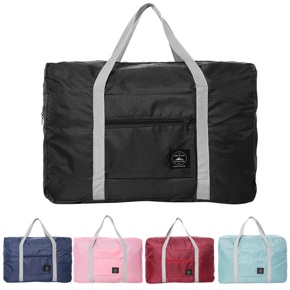 Solid Color Waterproof Folding Travel Bag Lightweight Large Capacity Luggage Bag 250729