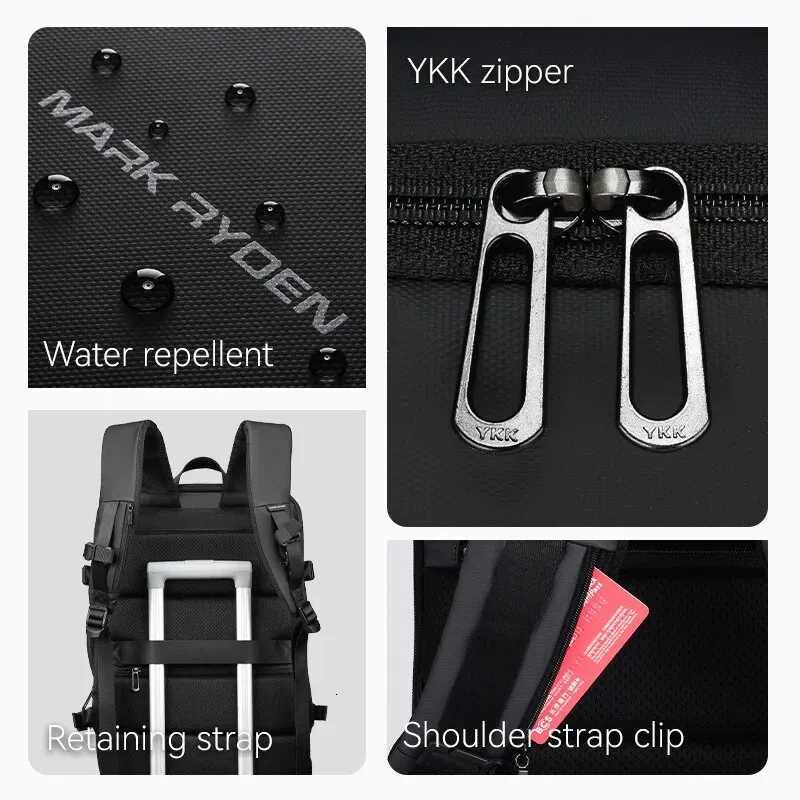 MARK RYDEN Large Travel Backpack Men Multi-functional 39L Expandable Airline Approved 17.3inch Laptop Backpack Ykk Zipper S250728