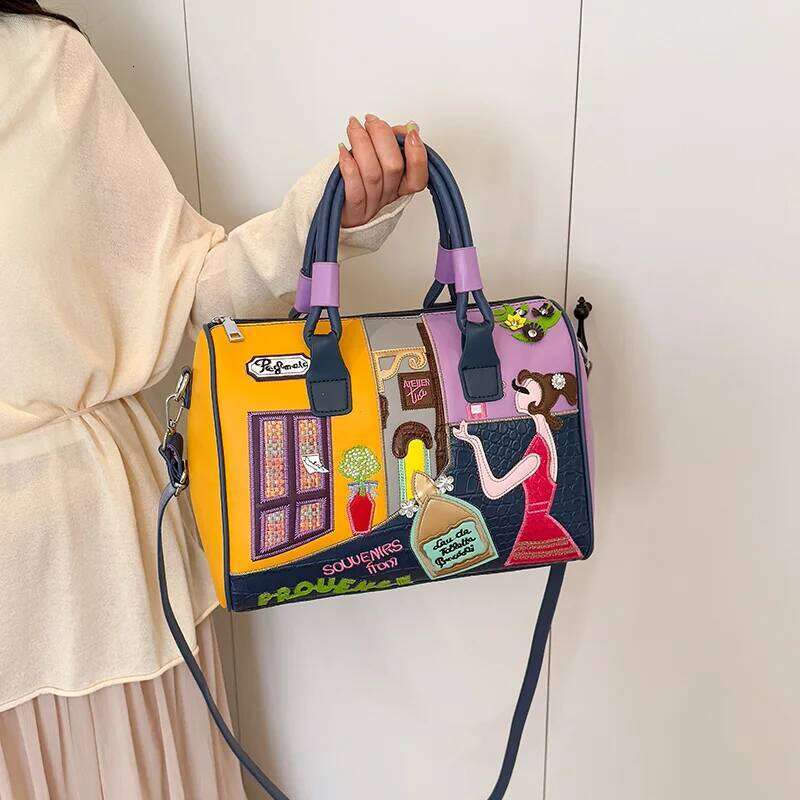 Fashion PU Leather Handbags Shoulder Large Capacity Ladies Zipper Messenger Bags for Women Casual Boston Crossbody Bag